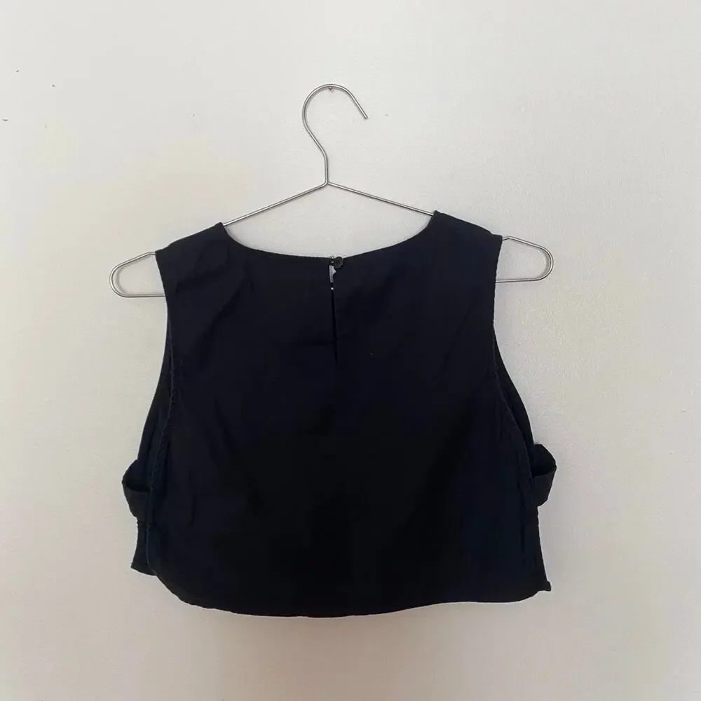 Reformation Black Cropped Tank Top Women's 6 - Picture 4 of 6